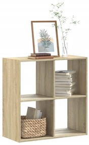 sonoma tölgy színű szerelt fa könyvespolc 68,5 x 32 x 68,5 cm