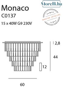 Mennyezeti Lámpa Króm MONACO MAXLIGHT C0137