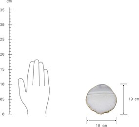 CRYSTAL poháralátét arany szegéllyel, fehér kvarc Ø10cm