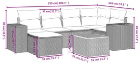 7 részes bézs polyrattan kerti ülőgarnitúra párnákkal