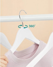 Faakasztók, 10 db -os csúszásmentes vállfák, fehér