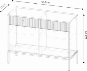 Komód fekete színben 2 ajtó/2 fiók. MAGGIORE