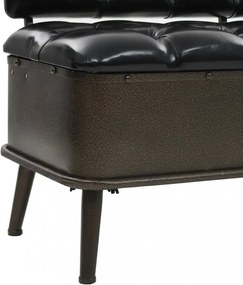 Műbőr tárolópad háttámlával 120 x 52 x 75 cm