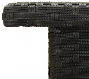fekete polyrattan teázóasztal 50 x 50 x 47 cm