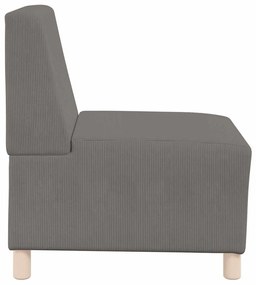 világosszürke kordbársony szövet kanapéfotel 55 cm