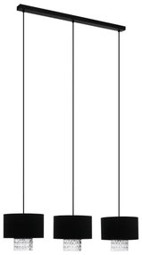 Eglo 39978 - Csillár zsinóron SAPUARA 3xE27/40W/230V fekete