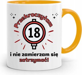 Születésnapra 18 18. 18. Bögre Sárga Ajándék fényképes nyomattal