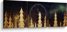 Kép - arany éjszaka (órával) (90x30 cm)