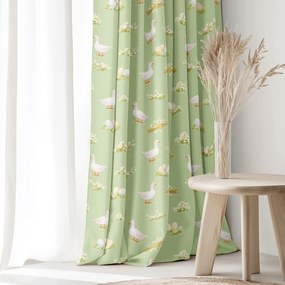 Goldea húsvéti dekor függöny - libák és húsvéti tojások 280x150 cm