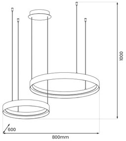 LED Csillár zsinóron ORBITA LED/72W/230V fehér/fekete