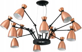 Faro Retro 12L függeszték, réz, állítható karok, E14, 300 cm