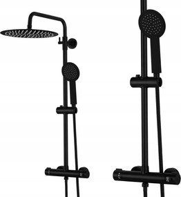 Fekete Zuhanyszett Zuhany Csaptelep TermosztĂĄttal EsĆztetĆ 30CM