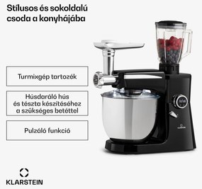 Klarstein Renata Rossa, konyhai robotgép, 3 az 1-ben 2000 W/2,7 PS, 10 L, rozsdamentes acél, BPA-mentes