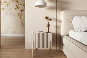 Malmi éjjeliszekrény 45 cm fiókkal - kasmír / arany lábak