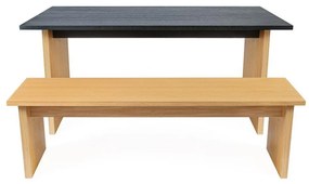 Étkezőasztal tölgyfa dekoros asztallappal 90x160 cm Stripe – Woodman