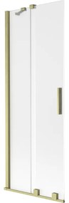 Mexen Velar, 2 szárnyas eltolható kádparaván 75 x 150 cm, 8 mm matt üveg, arany matt, 896-075-000-31-55