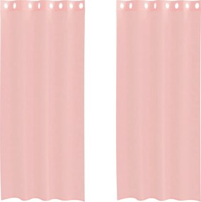 vidaXL 2 db rózsaszín fátyolfüggönyök rojtokkal 140x225 cm