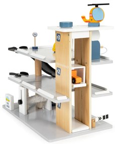 Nagy fa garázs lifttel autók helikopter autómosó