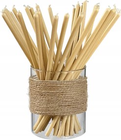 Gyertyák Fehér Bézs 50% Viasz Rituális Templom Dekoratív Vékony 20cm 20db