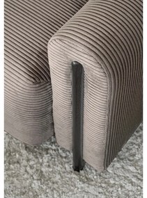 Világosbarna kordbársony kinyitható-tárolóhelyes kanapé 244 cm Arcadova – ELTAP