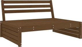 vidaXL mézbarna kerti tömör fenyőfa középső kanapé 120 x 80 cm