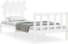 vidaXL fehér tömör fenyőfa ágy matrac nélkül 90 x 200 cm
