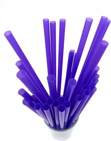 Műanyag szívószálak szívószálak 250 x 8 mm, op. használható, 100 db. Szín: lila
