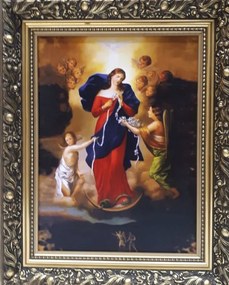 Vászonkép 30x40cm Szűzanya csomóoldó pipacs keret