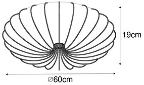Dizájn mennyezeti lámpa bézs 60 cm 5-lámpás - Plu