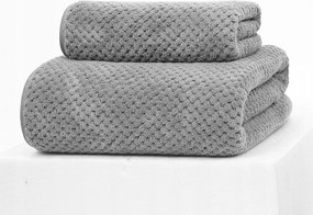Mikroszálas törölköző szett 35x75 cm és 70x140 cm, világosszürke