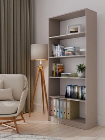 Faenza R80 polcos szekrény, könyvtartó, 80x182x30 cm, agyag színű