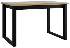 Asztal Victorville 327Fekete, Sonoma tölgy, 78x92x160cm, Hosszabbíthatóság, Laminált forgácslap, Fém