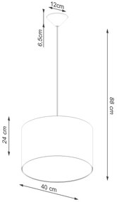 Sollux SL.1406 - Csillár zsinóron NOVA 1xE27/15W/230V átm. 40 cm fekete