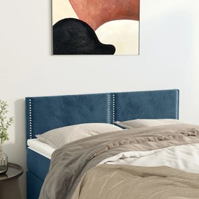 2 db sötétkék bársony fejtámla 72 x 5 x 78/88 cm