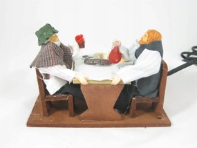 Mozgatható Karácsonyi Betlehem Figura.- Kollégák az asztalnál- 12cm magas 220/230V