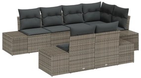 7 darabos Kert Kanapészett párnákkal Szürke Poli Rattan