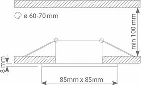 Eko-Light DOWNLIGHT EKZ282 Beépíthető spotlámpa 1x50W/GU10 IP44