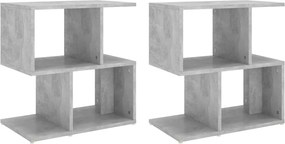 vidaXL 2 db betonszürke szerelt fa éjjeliszekrény 50 x 30 x 51,5 cm