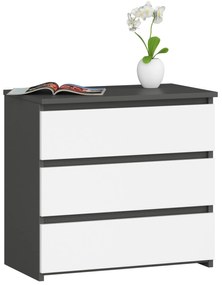 Komód Cleania CL3 (szürke grafit + fehér). 1071244