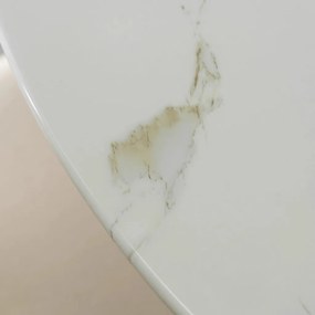 BALI üveg asztal 100 cm fehér márvány/arany