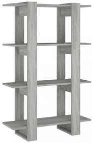 szürke sonoma színű térelválasztó könyvszekrény 80x30x123,5 cm