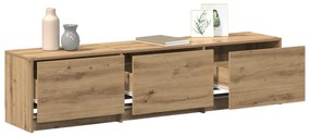 TV Szekrény LED világítással Artisan Tölgy 165x34x40 cm Szerelt Fa