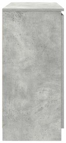 betonszürke szerelt fa tálalószekrény fiókos 100,5x35x76 cm