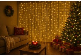 LED fényfüggöny STAR RAIN 3x3 m, meleg fehér