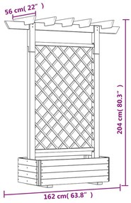 Fa virágtartó pergola 162 x 56 x 204 cm