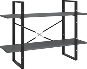 vidaXL kétszintes szürke tömör fenyőfa könyvszekrény 100 x 30 x 70 cm