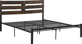 Franciaágy ráccsal, rusztikus tölgy/fém, 160x200, ANEYA