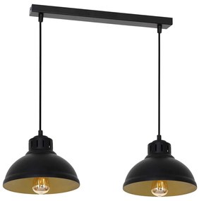 Luminex Csillár zsinóron SVEN 2xE27/15W/230V fekete/arany LU9143