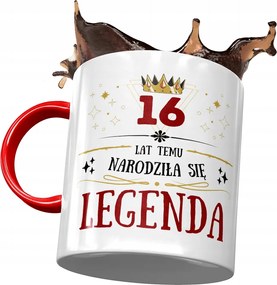 Piros Bögre Születésnapra 16 16. 16. Ajándék Nyomtatott Fotóval