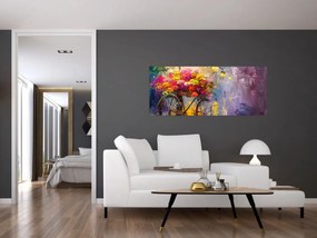 Kép - Kerék virágokkal (120x50 cm)